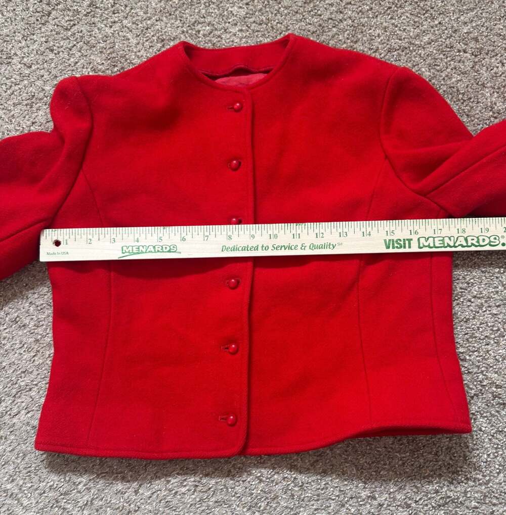 Classic Red Women's Wool Jacket - Picture 4 of 4